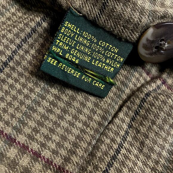 Club Room Vintage Upland Hunting Jacket Men L Brown Corduroy/Leather Trim Canvas - Picture 7 of 14